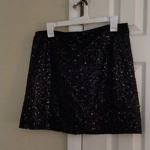 JCrew Factory Blk sequin mini skirt size 10 NWT
